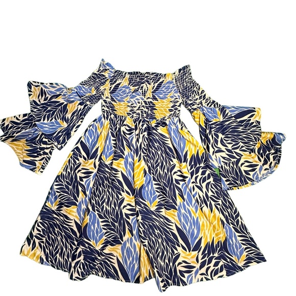 Super Cute Yellow & Blue Summer Dress - Picture 2 of 2